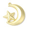 Rack Plating Alloy Pendants, Cadmium Free & Nickel Free & Lead Free, Moon with Star Charms, Golden, 24x22x4mm, Hole: 1.4mm