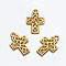 Tibetan Style Alloy Pendants, Lead Free & Cadmium Free, Cross, Golden, 18x12x2mm, Hole: 1mm