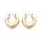 Rhombus Brass Hoop Earrings, Nickel Free, Real 18K Gold Plated, 24x24x5mm