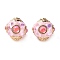 Handmade Polymer Clay Indonesia Beads, Round, with Alloy Core & Resin Rhinestone, Light Gold, 19~21x20mm, Hole: 1.6mm