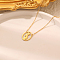Mother's Day Stainless Steel Ppregnant Pendant Necklaces for Women, Real 18K Gold Plated, 17.72 inch(45cm)