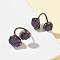 Natural Amethyst Rings, Red Copper Brass Cuff Rings, 18mm