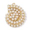 Rack Plating Brass Pendants, with ABS Plastic Pearl, Long-Lasting Plated, Lead Free & Cadmium Free, Conch, Real 18K Gold Plated, 29x25x7mm, Hole: 1.4mm