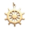 304 Stainless Steel Pendants, with Jump Rings, Laser Cut, Helm, Golden, 23.5x21x1mm, Jump Ring: 4x0.6mm, Hole: 1.6mm