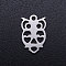Tarnish Resistant 201 Stainless Steel Hollow Charms, Owl, Stainless Steel Color, 14.5x9x1mm, Hole: 1.5mm