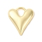Brass Charms, Heart Charms, Rack Plating, Long-Lasting Plated, Cadmium Free & Lead Free, Real 18K Gold Plated, 14x12x3mm, Hole: 3mm