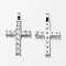 Latin Cross Brass Micro Pave Cubic Zirconia Pendants, Lead Free & Nickel Free, Platinum, 23.5x14x2mm, Hole: 3x2mm