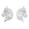Non-Tarnish 201 Stainless Steel Pendants, Horse, Stainless Steel Color, 31.5x22.5x2mm, Hole: 2.7mm