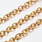 Aluminium Cable Chains, Textured, Unwelded, Oval, Gold, 7x6x1.5mm