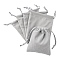 Rectangle Velvet Jewelry Bags, Gray, 11.8x10cm