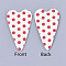 PU Leather Big Pendants, Heart with Polka Dot Pattern, For Valentine's Day Jewelry Making, White, 53x31x1.5mm, Hole: 1mm