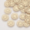 Brass Filigree Joiners Links, Etched Metal Embellishments, Long-Lasting Plated, Cadmium Free & Nickel Free & Lead Free, Flower, Light Gold, 13x0.3mm, Hole: 1.2mm
