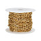PVD Vacuum Plating 304 Stainless Steel Cable Chains, Unwelded, with Spool, Flat Oval, Golden, 7x4x0.8mm, 5m/roll