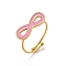 Adjustable 304 Stainless Steel Rings, with Enamel for Woman, Infinity, Inner Diameter: 18mm