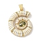 Brass Micro Pave Cubic Zirconia Pendants, Cadmium Free & Nickel Free & Lead Free, Enamel Conch Charms, Real 18K Gold Plated, 29.5x23.5x4mm, Hole: 4.5x3.5mm