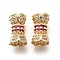 Brass Micro Pave Cubic Zirconia Beads, Cadmium Free & Nickel Free & Lead Free, Flower, Real 18K Gold Plated, 6x10.5mm, Hole: 1.2mm