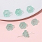 10Pcs Gradient Color Transparent Glass Bead Caps, Six-Petal Flowers, Orchid, Aquamarine, 12x7mm
