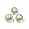 Translucent Acrylic Cabochons, with ABS Imitation Pearl Beads and Hay, Round, Medium Sea Green, 10x9.5mm