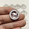 Constellation Themes Alloy Rhinestone Pendants, Flat Round Charms, Silver, Taurus, 24x21mm