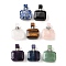 Gemstone Perfume Bottle Pendants, with 304 Stainless Steel Findings, Faceted, Rectangle Charms, Stainless Steel Color, 33~34x25x11~12mm, Hole: 1.9mm