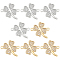 8Pcs 2 Colors Brass Micro Pave Cubic Zirconia Connector Charms, Clover Links, Platinum & Golden, 14.5x16.5x2mm, Hole: 1mm, 4pcs/color