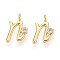 Brass Micro Pave Cubic Zirconia Charms, Long-Lasting Plated, Nickel Free, Real 18K Gold Plated, Letter, Letter N, 13x8x3.5mm, Hole: 1.8mm