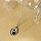 Vintage Egyptian Black Cat Oval Pendant Stainless Steel Necklace for Halloween and Birthday Gifts