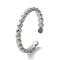 Non-Tarnish 304 Stainless Steel Open Cuff Ring, Stainless Steel Color, Inner Diameter: 17.8mm