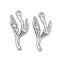 Brass Micro Pave Clear Cubic Zirconia Pendant, Leaf Charms, Cadmium Free & Nickel Free & Lead Free, Real Platinum Plated, 21x9x2mm, Hole: 1.5mm
