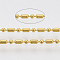 Brass Ball Chains, Ball-Bar Style, Round and Oval, Long-Lasting Plated, Soldered, with Spool, Cadmium Free & Nickel Free & Lead Free, Golden, 2.5x1.5mm and 1.5mm, about 301.83 Feet(92m)/roll