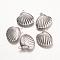 Non-Tarnish 316 Surgical Stainless Steel Pendants, Shell, Stainless Steel Color, 19x19x7mm, Hole: 1mm