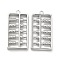 Brass Pendants, Abacus Charm, Real Platinum Plated, 24x12x3mm, Hole: 1.4mm
