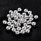 Carnival Celebrations, Mardi Gras Beads, Plating Acrylic Beads, Round, Silver Color, about 8mm in diameter, hole: 1.5mm, about 2000pcs/500g
