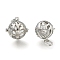 Brass Hollow Round Cage Pendants, For Chime Ball Pendant Necklaces Making, Lead Free & Nickel Free & Cadmium Free, Platinum, 21mm, Hole: 3.5x8mm, inner diameter: 18mm