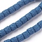 Natural Lava Rock Beads Strands, Dyed, Column, Steel Blue, 10x10~10.5mm, Hole: 2mm, about 39 pcs/Strand, 15.35 inch(39 cm)
