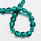 Handmade Silver Foil Glass Beads, Heart, Teal, 15x15x10mm, Hole: 1~2mm