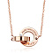 Locking Rings Stainless Steel Pendant Necklaces for Women, Rose Gold