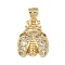 Brass Micro Pave Cubic Zirconia Pendants, Cadmium Free & Lead Free, Insect, Real 18K Gold Plated, 17x13x4mm, Hole: 4.5x3.5mm