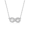 Sterling Silver Micro Pave Clear Cubic Zirconia Infinity Pendant Necklaces, Platinum, 15.75 inch(40cm)