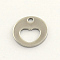 Tarnish Resistant 304 Stainless Steel Flat Round Charms, Stainless Steel Color, 12x1mm, Hole: 1.5mm