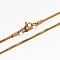 304 Stainless Steel Snake Chain Necklaces, with Lobster Claw Clasp, Golden, 17.7 inch(45cm), 0.9mm