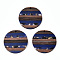 Transparent Resin & Walnut Wood Pendants, with Gold Foil, Flat Round Charm, Dark Blue, 30x3.5mm, Hole: 2mm