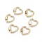 Brass Screw Carabiner Lock Charms, for Necklaces Making, Cadmium Free & Lead Free, Quick Links, Heart, Golden, 18.5x18.5x2mm, Screw: 6x5.5mm