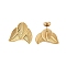 Ion Plating(IP) 304 Stainless Steel Earrings, Leaf, Real 18K Gold Plated, 19x22mm