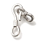 Brass Hook and S-Hook Clasps, Cadmium Free & Nickel Free & Lead Free, Platinum, 26mm