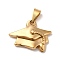 PVD Vacuum Plating 201 Stainless Steel Pendants, Trencher Cap, Golden, 20x25x4.5mm, Hole: 7x3mm