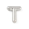 Rack Plating Brass Pendants, Long-Lasting Plated, Lead Free & Cadmium Free, Platinum, Letter T, 17.5x15x4mm, Hole: 1.8mm