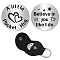 1Pc 201 Stainless Steel Commemorative Coin, with 1Pc PU Leather Guitar Clip, Heart, 30x2mm