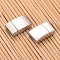 Tarnish Resistant Mixed Smooth & Matte 304 Stainless Steel Rectangle Magnetic Clasps with Glue-in Ends, Stainless Steel Color, 20x12x5mm, Hole: 3x10mm