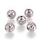 Brass Enamel Beads, Long-Lasting Plated, Basketball, Real Platinum Plated, 9mm, Hole: 2.2mm